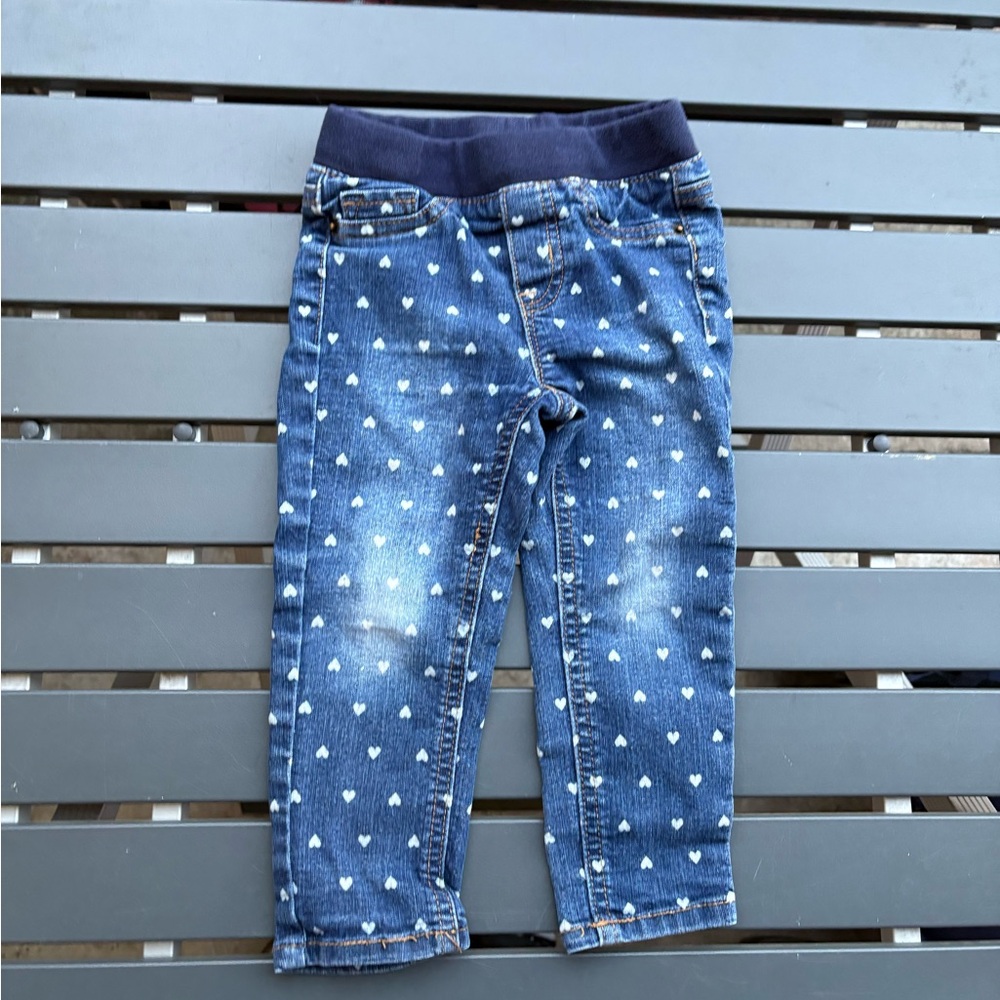 Cat and Jack girls heart jeans
